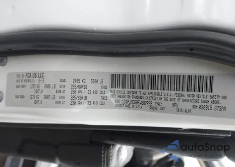 2015 Jeep Cherokee Limited z USA, uszkodzony, nr VIN 1C4PJMDS8FW687202